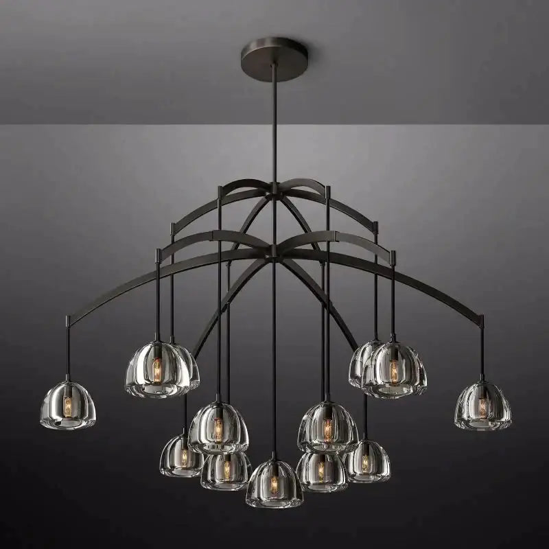 Luxury Chandeliers - 13 Lights Ceiling Lamps for Dining Room - Black Finish