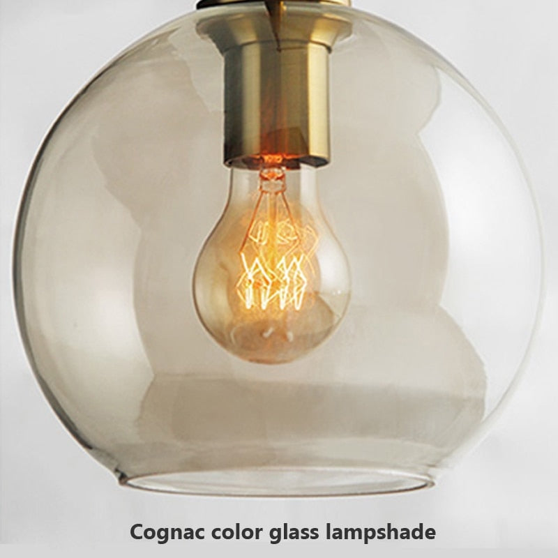3-lights Round Modern Cognac Glass Pendant Lamp | Ceiling Light Fixtures | Casalola - Lamps