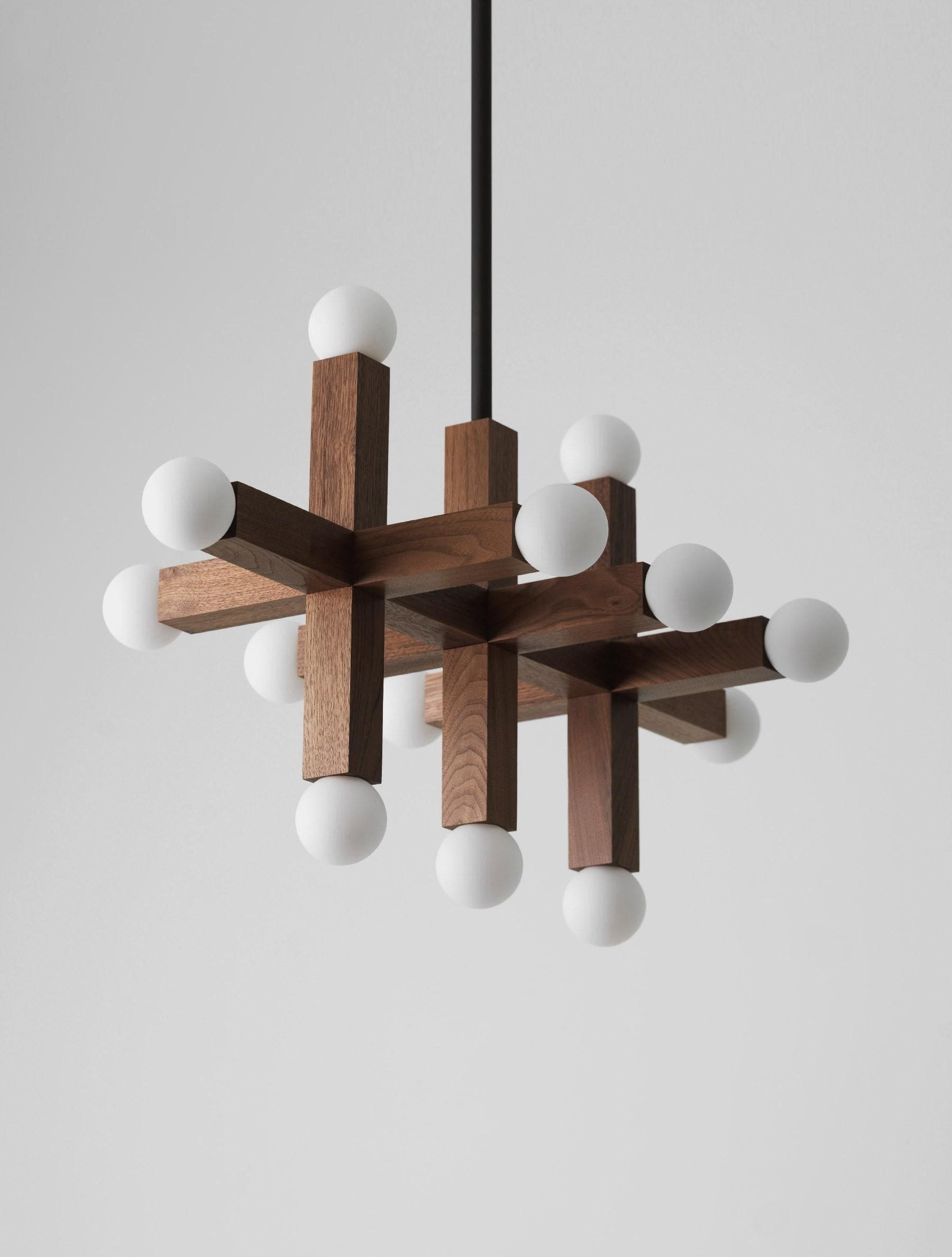 Union 3 Modern Wood Chandelier for Dining Room Living Kitchen Island - Chandeliers