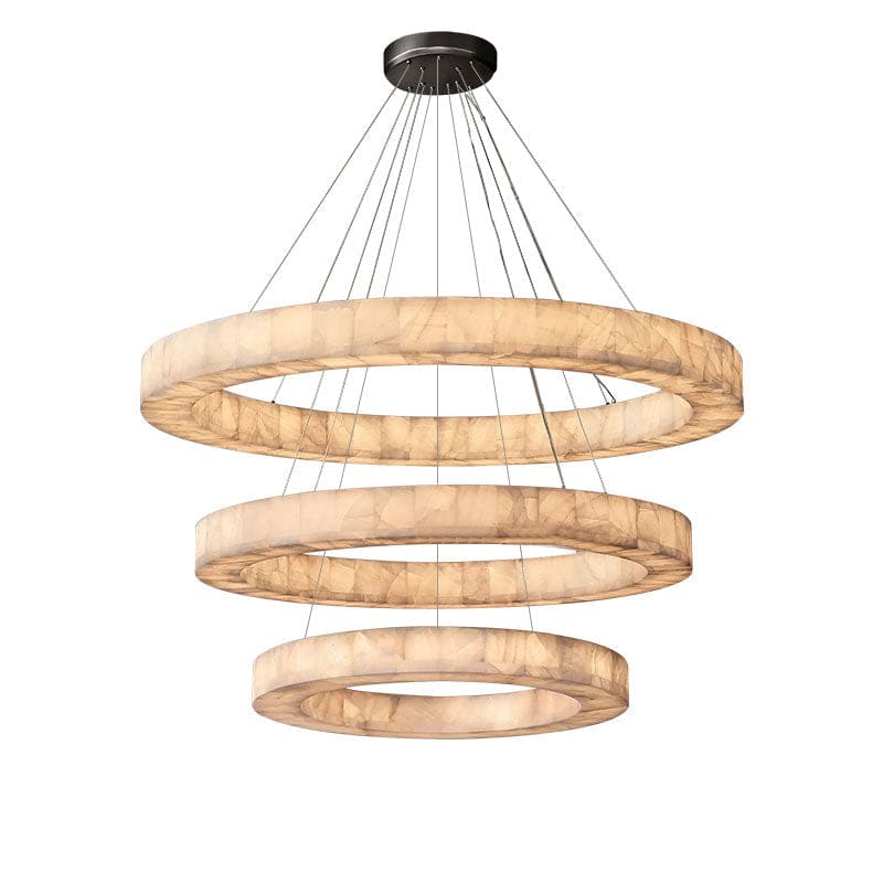 Rivage 3-tier Round Alabaster Chandelier for Dining Room Living Room | Casalola Lights - Chandeliers