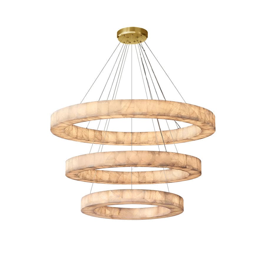 Rivage 3-tier Round Alabaster Chandelier for Dining Room Living Room | Casalola Lights - Chandeliers