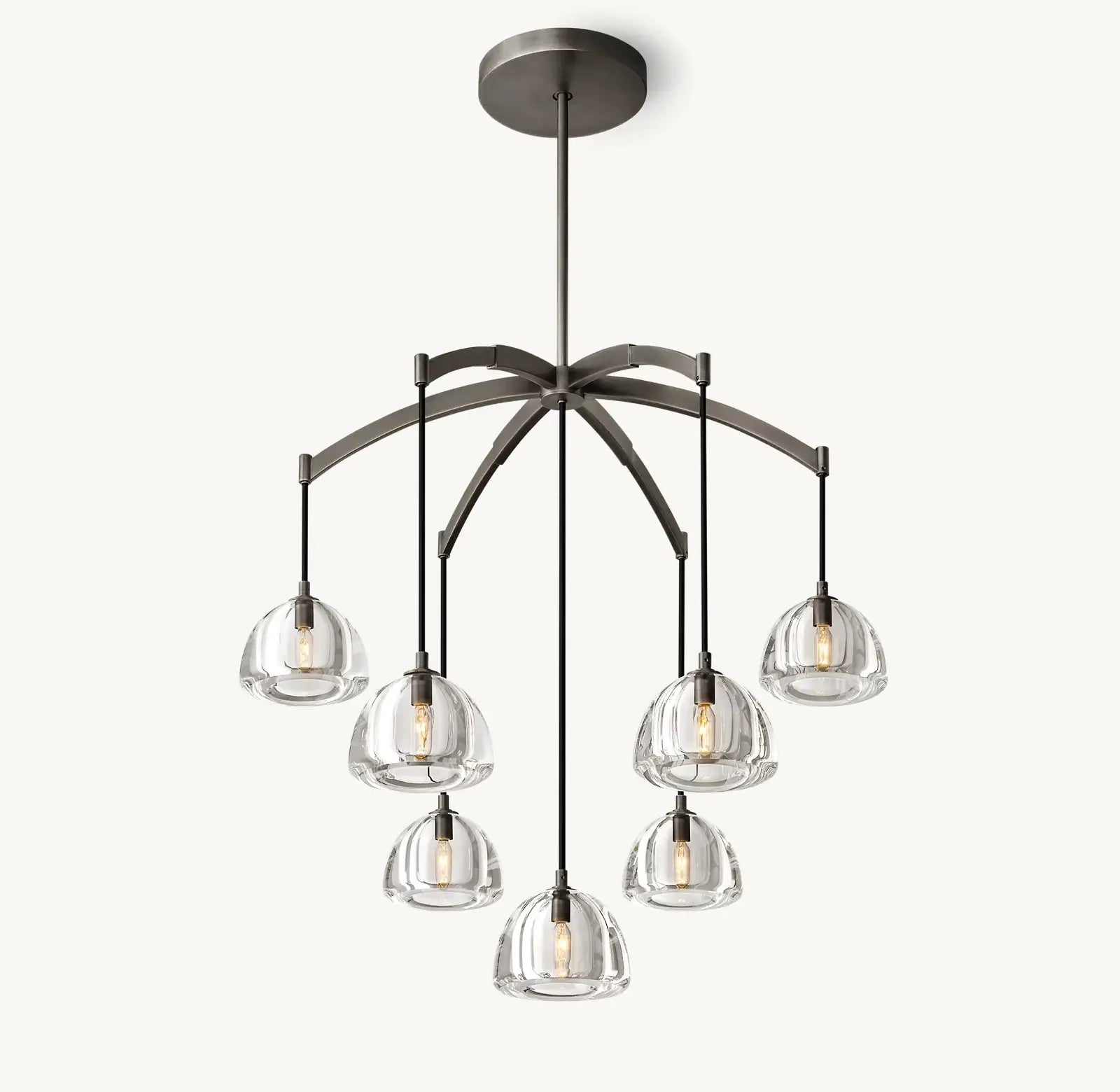 Luxury Chandeliers - 7 Lights Ceiling Lamps for Dining Room - Black Finish