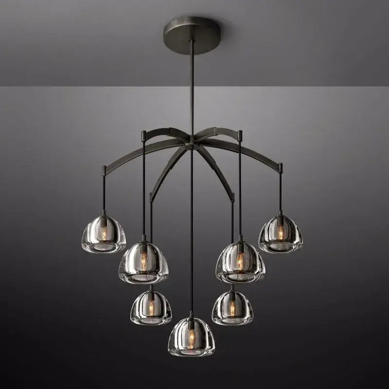 Luxury Chandeliers - 7 Lights Ceiling Lamps for Dining Room - Black Finish