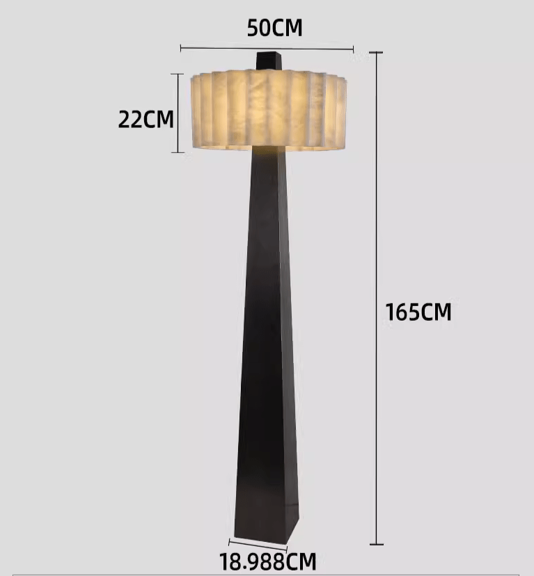Vintage ’70s Inspired Metal & Fabric Floor Lamp - 165cm Height Black/white - Modern Lamps