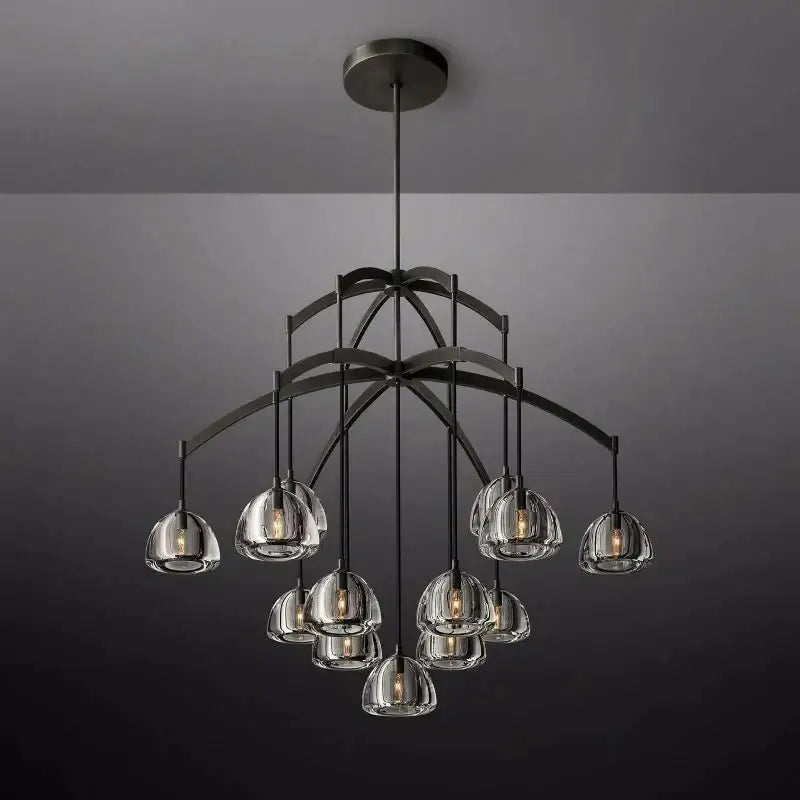 Luxury Chandeliers - 9 Lights Ceiling Lamps for Dining Room - Black Finish