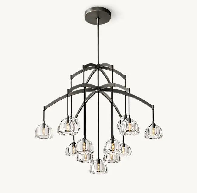 Luxury Chandeliers - 9 Lights Ceiling Lamps for Dining Room - Black Finish