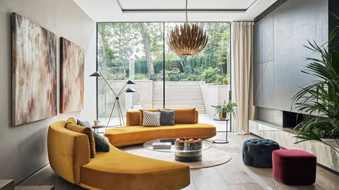 Image of A natural materials ceiling light fixture in a traditional home