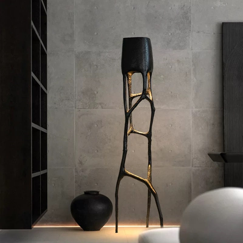 Abstract Fiberglass Floor Lamp – Sculptural Lighting for Modern or Artistic Spaces - Art Deco Table Lamps