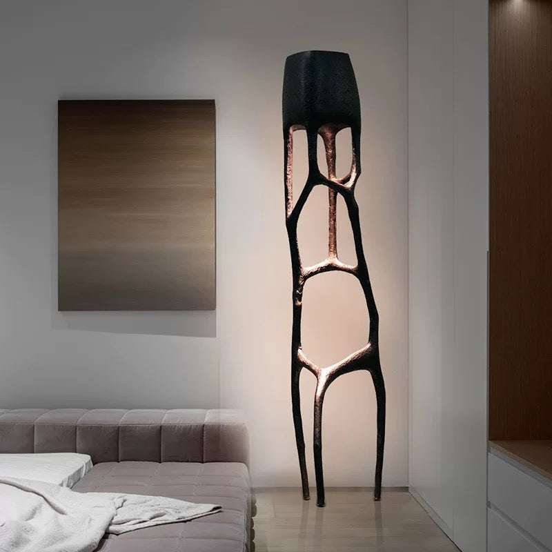 Abstract Fiberglass Floor Lamp – Sculptural Lighting for Modern or Artistic Spaces - Art Deco Table Lamps