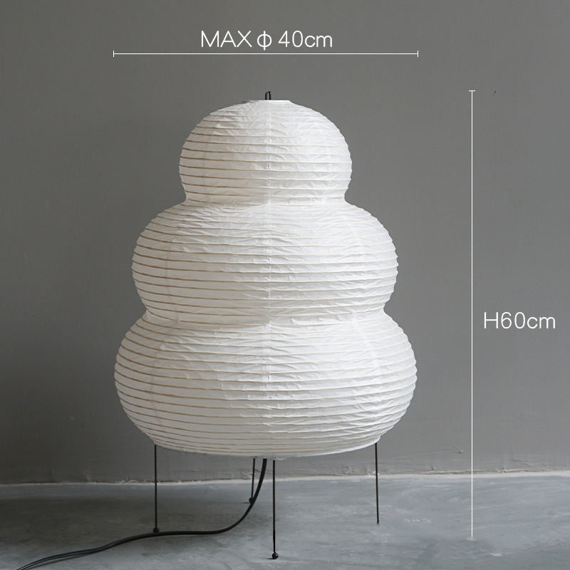 Akaru Lamp Noguchi 25n Warm Minimalist Japandi White Carbon Base - Floor Lamps