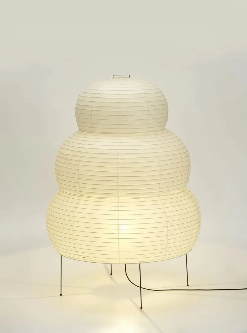 Akaru Lamp Noguchi 25n Warm Minimalist Japandi White Carbon Base - Floor Lamps