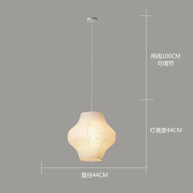 Japandi Akari Rice Paper Lamp | Zen Minimalist Pendant Light | Wabi-sabi Decor - Lamps