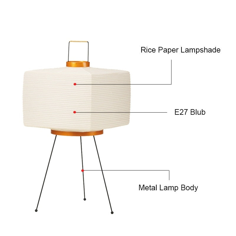 Noguchi Lamp | Akari 7a | White Minimalism Tripod Floor Light For Living Room Bedroom - Minimalist Floor Lamps