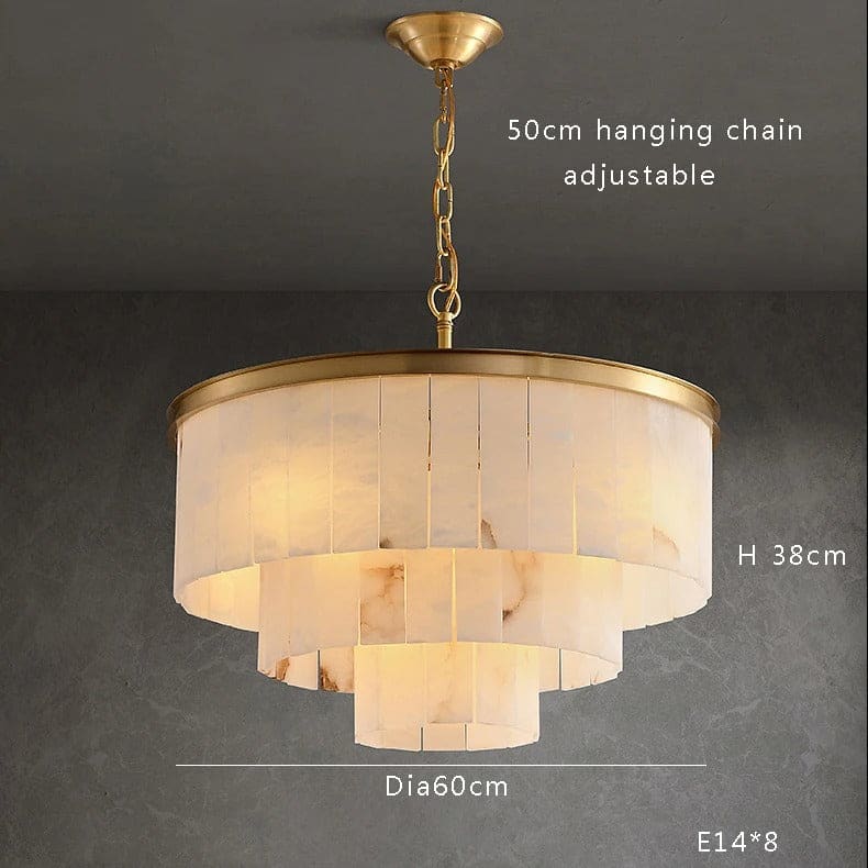 Alabaster Chandelier for Dining Room | Gold Finish | Casalola Lights - Chandeliers