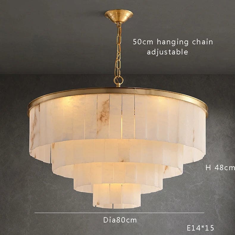 Alabaster Chandelier for Dining Room | Gold Finish | Casalola Lights - Chandeliers