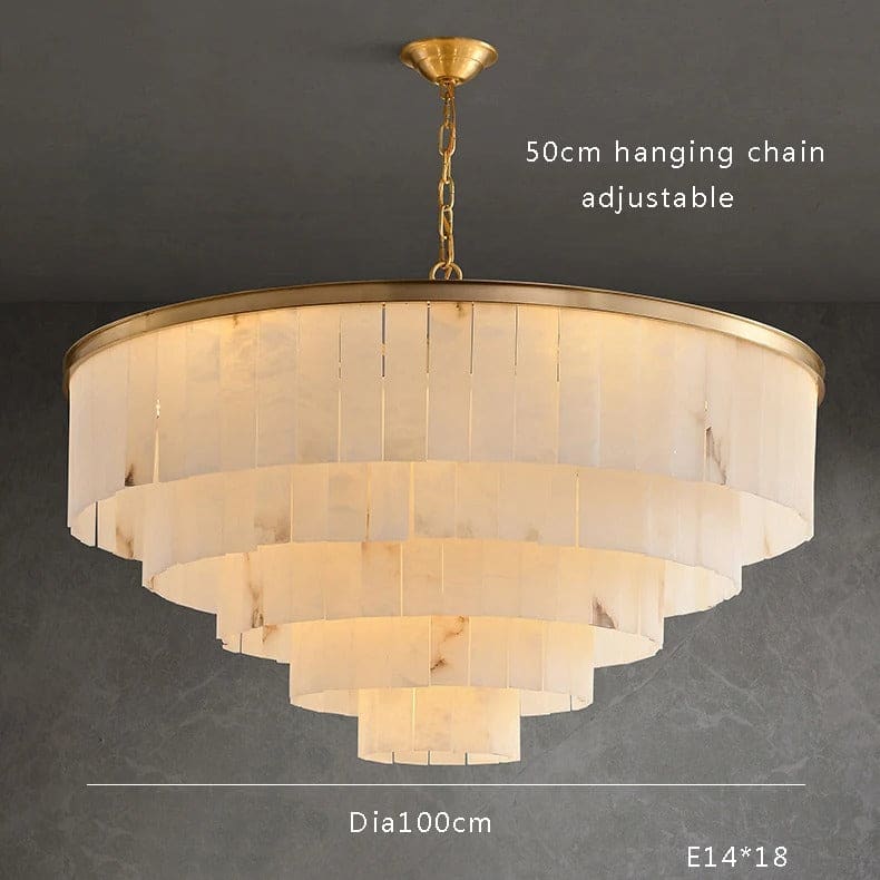 Alabaster Chandelier for Dining Room | Gold Finish | Casalola Lights - Chandeliers