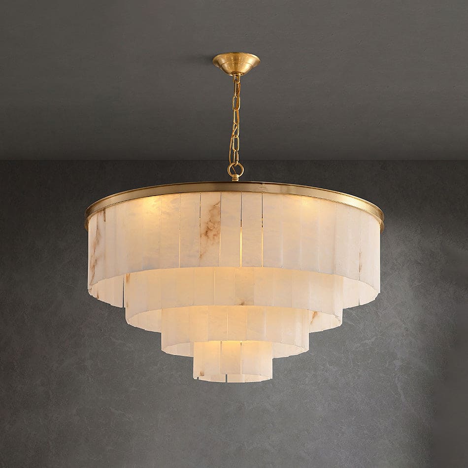 Alabaster Chandelier for Dining Room | Gold Finish | Casalola Lights - Chandeliers