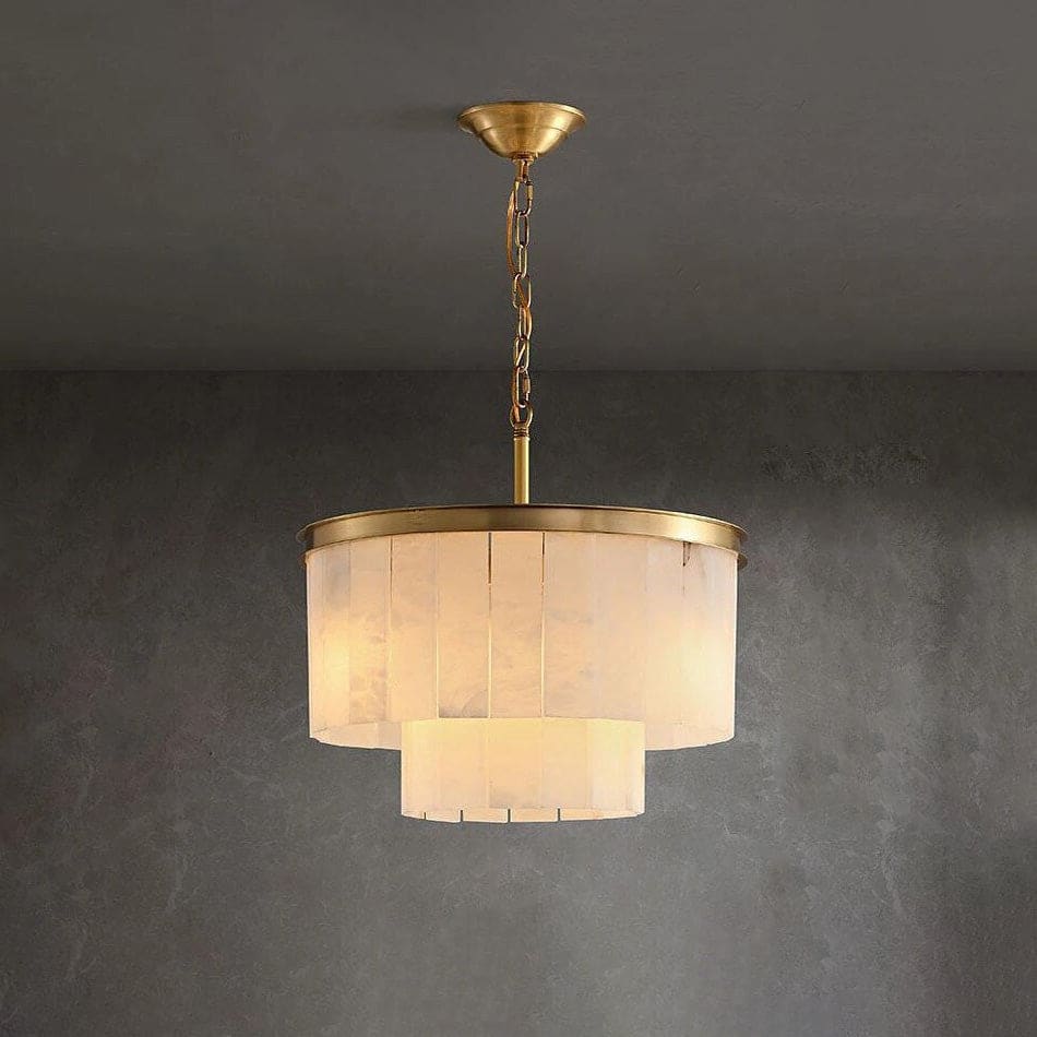 Alabaster Chandelier for Dining Room | Gold Finish | Casalola Lights - Chandeliers