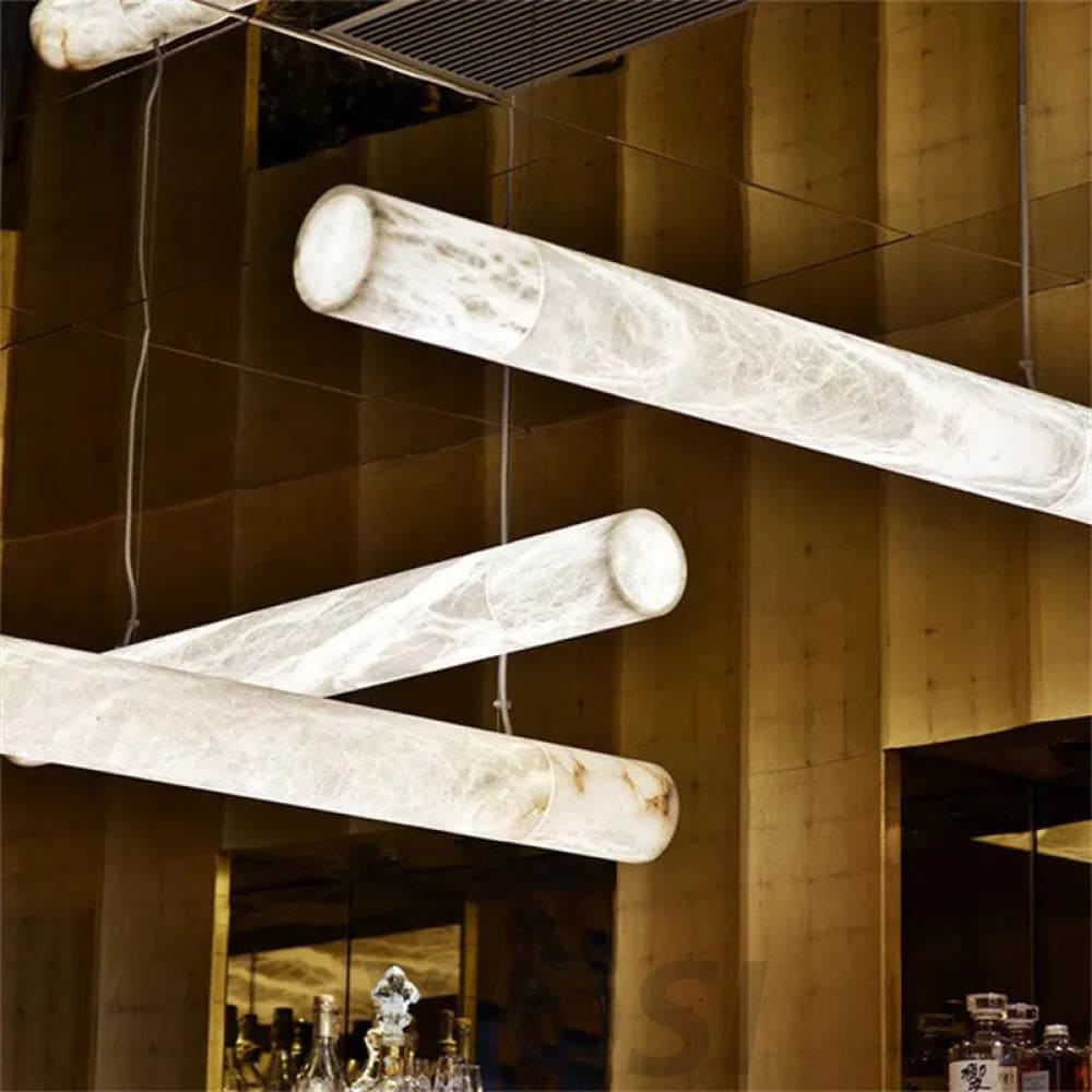 Modern Linear Alabaster Hanging Lamps Chandelier for Dining Room and Kitchen | Casalola Lights - Pendant Lamps