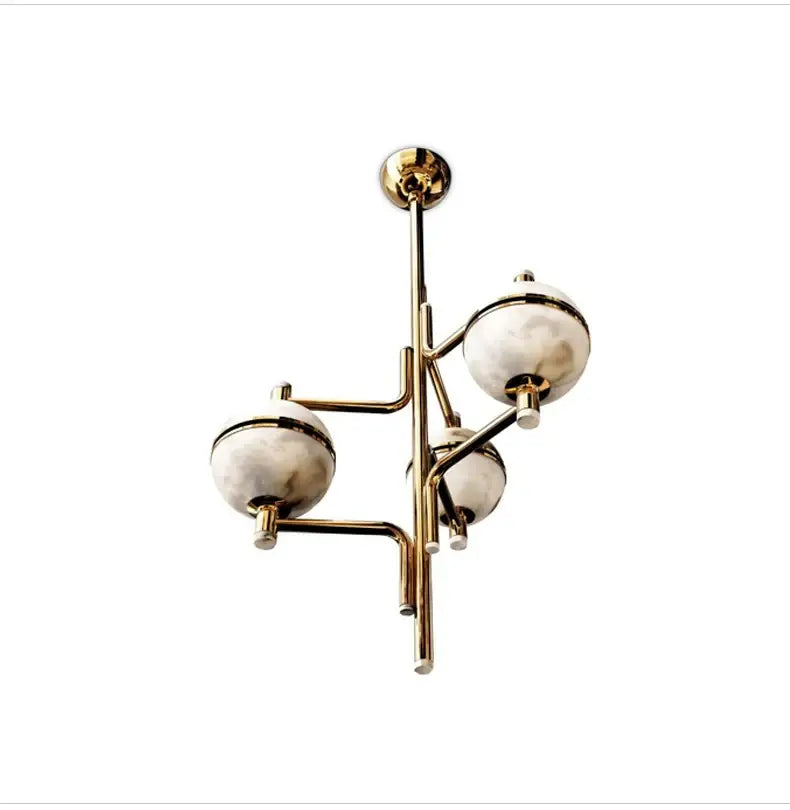 Modern Brass and Alabaster Chandelier for Dining Room Living | Casalola Lights - Chandeliers