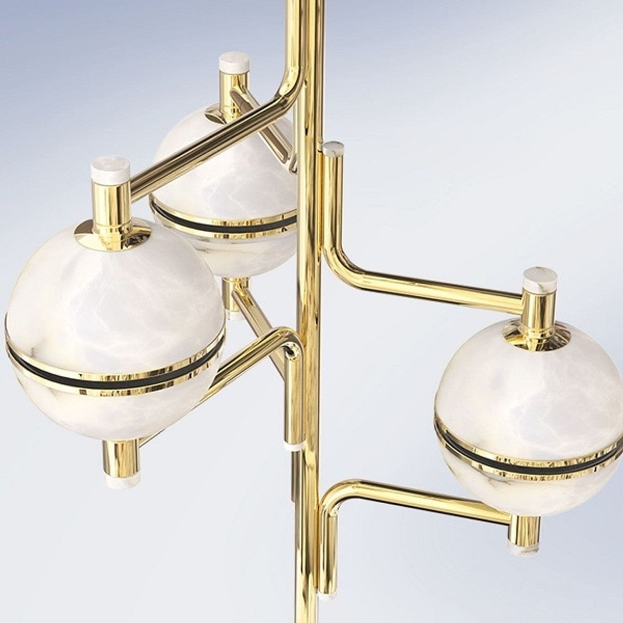 Modern Brass and Alabaster Chandelier for Dining Room Living | Casalola Lights - Chandeliers