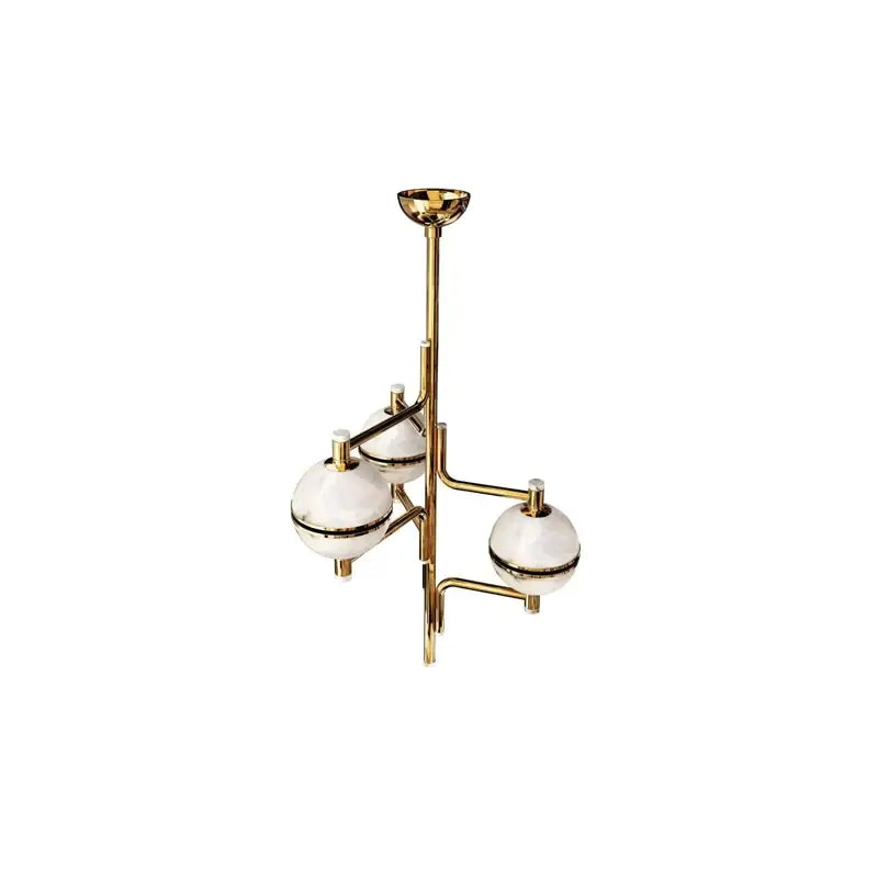 Modern Brass and Alabaster Chandelier for Dining Room Living | Casalola Lights - Chandeliers