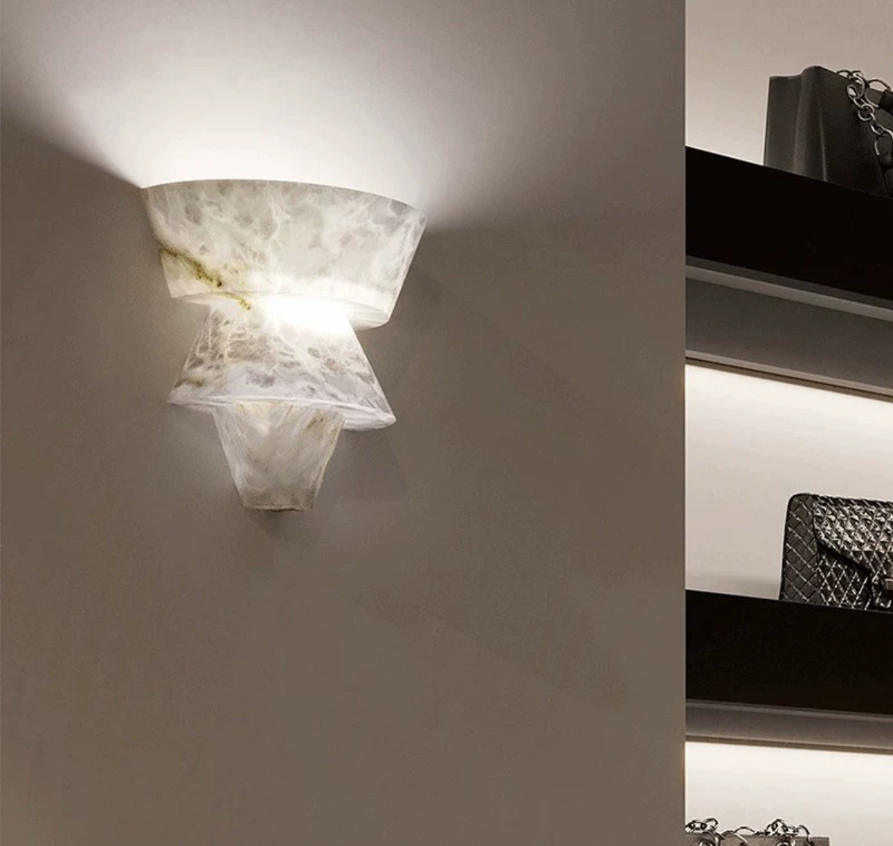 Luxurious Marble Wall Light 37x40cm Warm Led Lighting - Modern Sconces