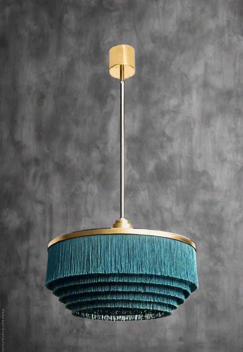 Colorful Ceiling Lamps | Luxury Fixture with Organic Cotton Shade - Pendant Lamps