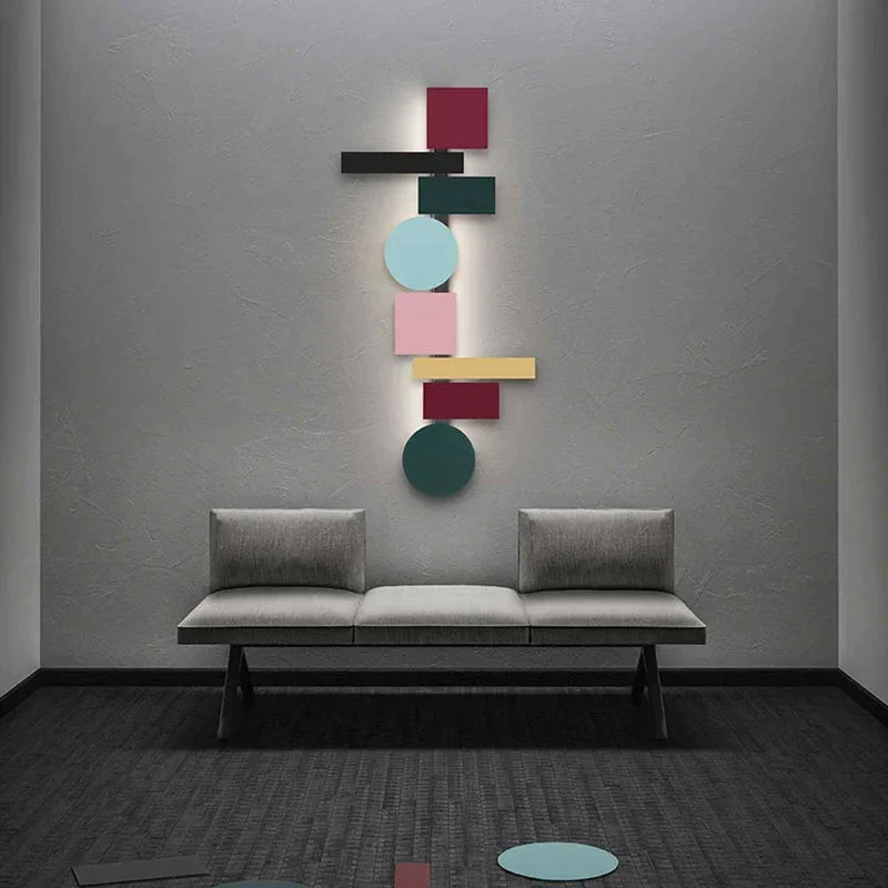 Modern Colorful Led Wall Lamp | Art Decor Lighting For Living Room Commercial - Sconces