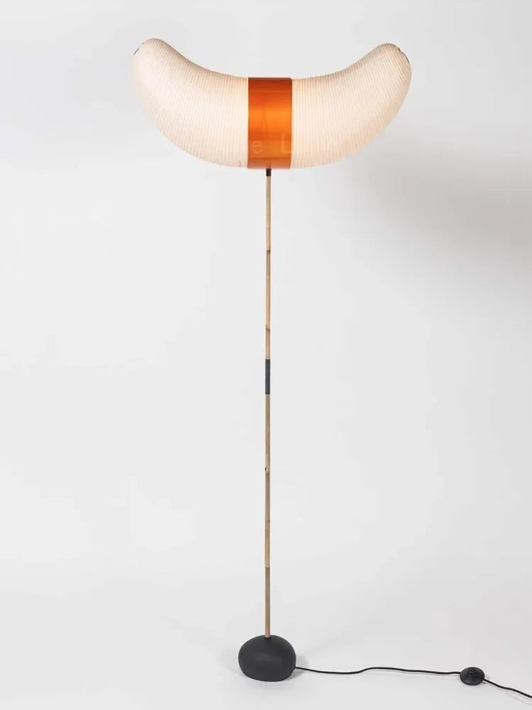 Aura Silhouette Floor Lamp | Isamu Noguchi Lamps | Handcrafted Washi Paper Lamp; Bamboo Design | Japandi