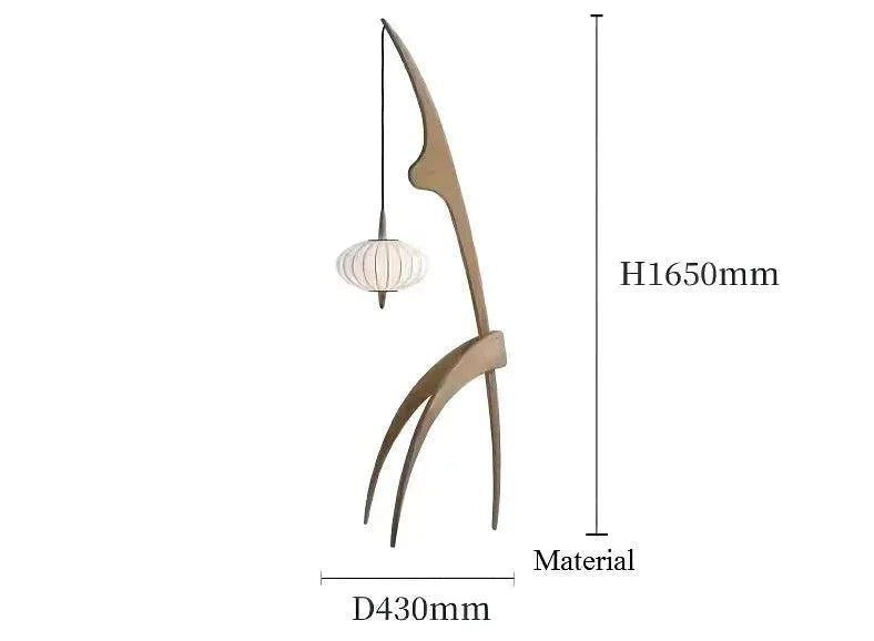 Wood Floor Lamp | Handcrafted | Modern Design | Mantis For Living Room Bedroom - Unique Lamps