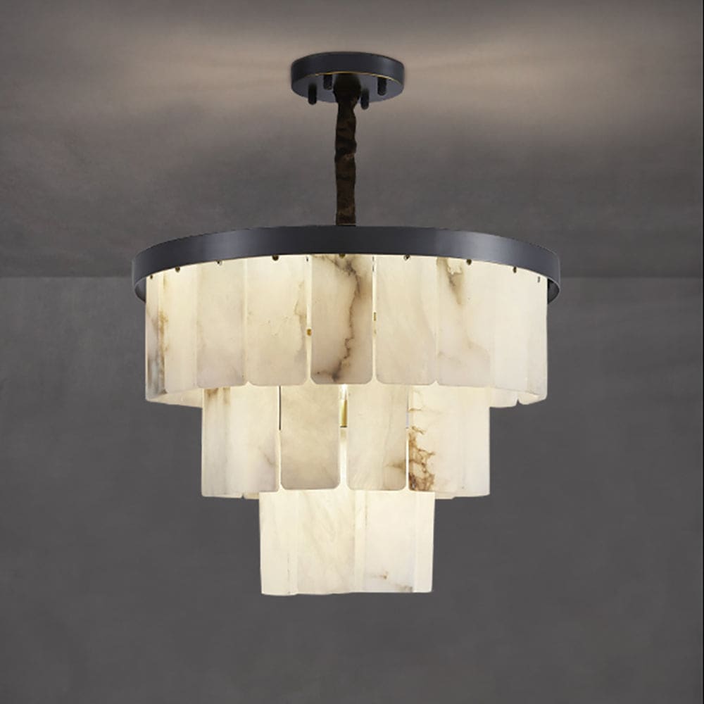 Black Alabaster Chandelier for Living Room & Dining | Casalola Lights - Chandeliers