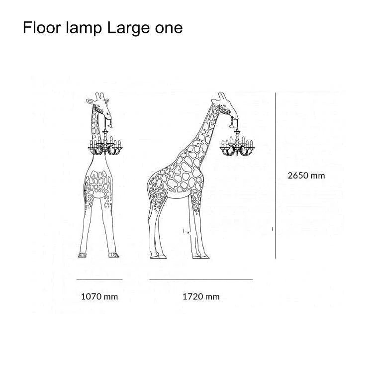 Tall Lamp For Living Room Stairs | Sculpture With Crystal Chandelier | Black Giraffe Floor - Unique Lamps