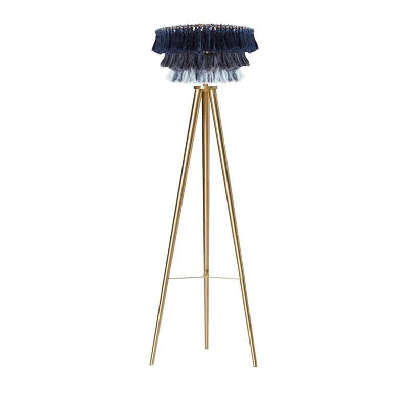 Bohemian Tassel Floor Lamp in Organic Cotton and Iron – Statement Lighting for Living Room or Bedroom - Modern Lamps