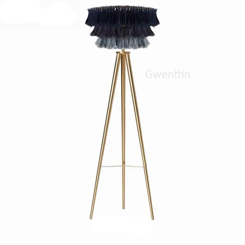 Bohemian Tassel Floor Lamp in Organic Cotton and Iron – Statement Lighting for Living Room or Bedroom - Lamps