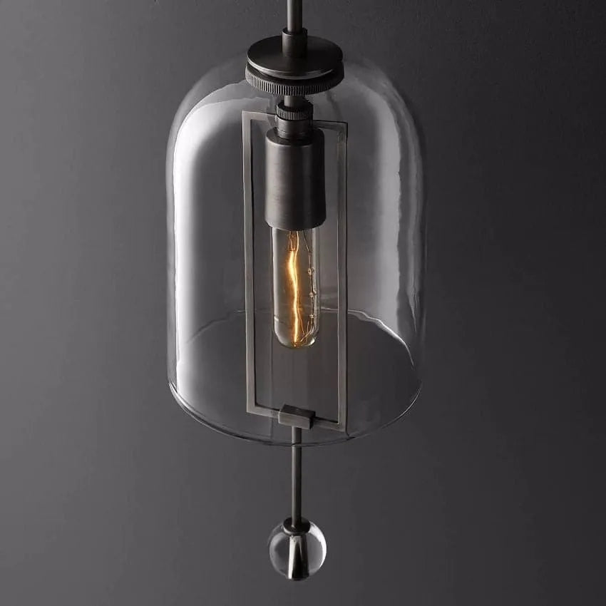 Brass and Glass Wall Sconce with Vintage Bell Jar Design – Luxury Accent Light for Hallway Bedroom or Living Room