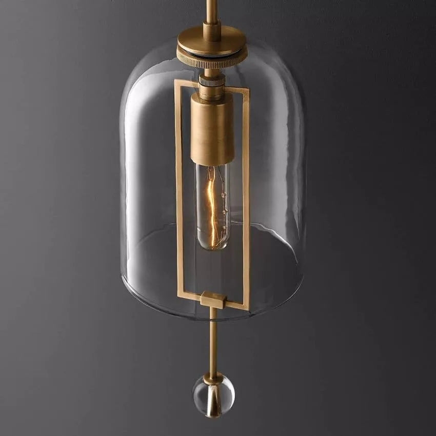 Brass and Glass Wall Sconce with Vintage Bell Jar Design – Luxury Accent Light for Hallway Bedroom or Living Room