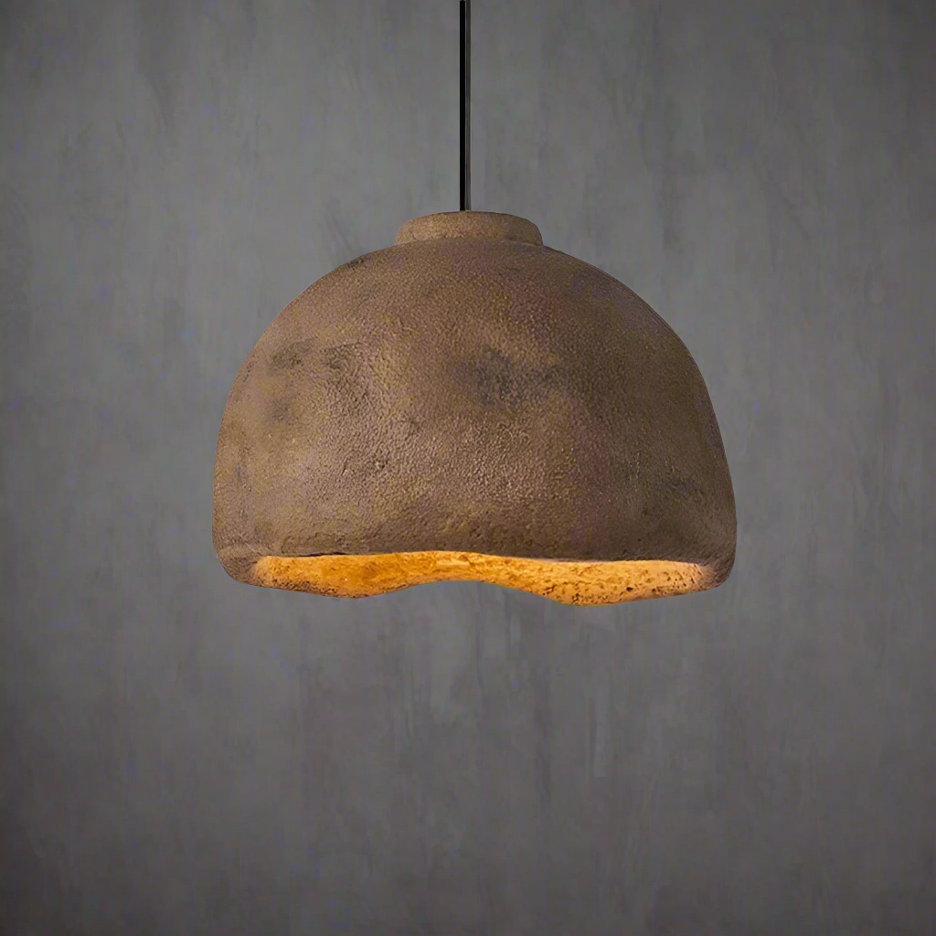 Japandi Wabi-sabi Chandelier | Minimalist Earth-toned Ceramic |artisan Craftsmanship | Lighting for Elegant Interiors