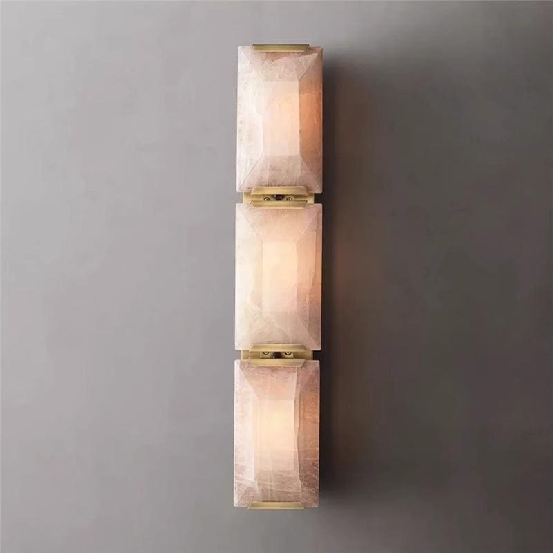 Wall Lamps for Living Room - Triple Calcite Sconces - Luxury Decor