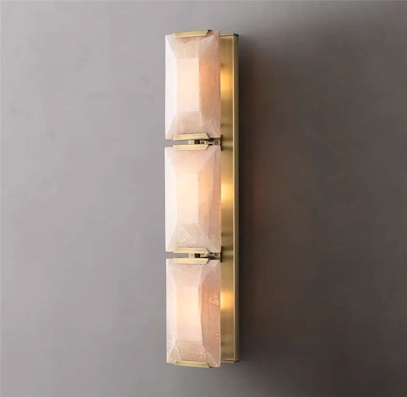 Wall Lamps for Living Room - Triple Calcite Sconces - Luxury Decor