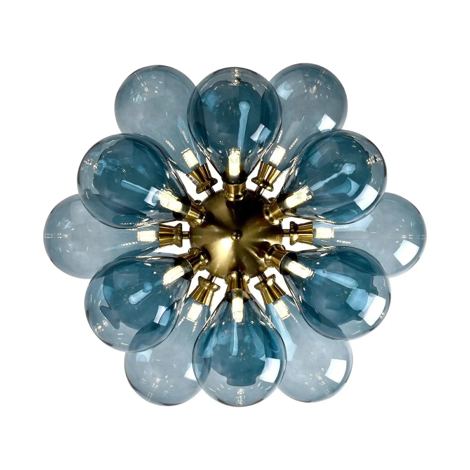 Eclectic Chandelier | Contemporary Hand-blown Glass | Luxury Flush Mount Installation