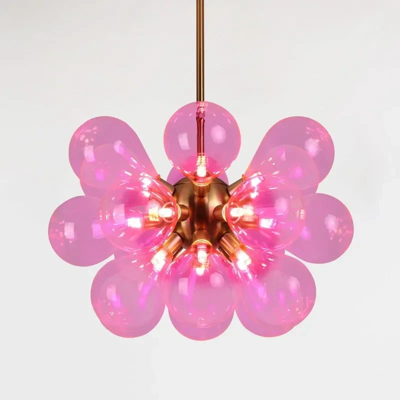 Celestial Sphere Chandelier | Contemporary Hand-blown Glass | Flush Mount Installation | Luxurious Lighting For Elegant