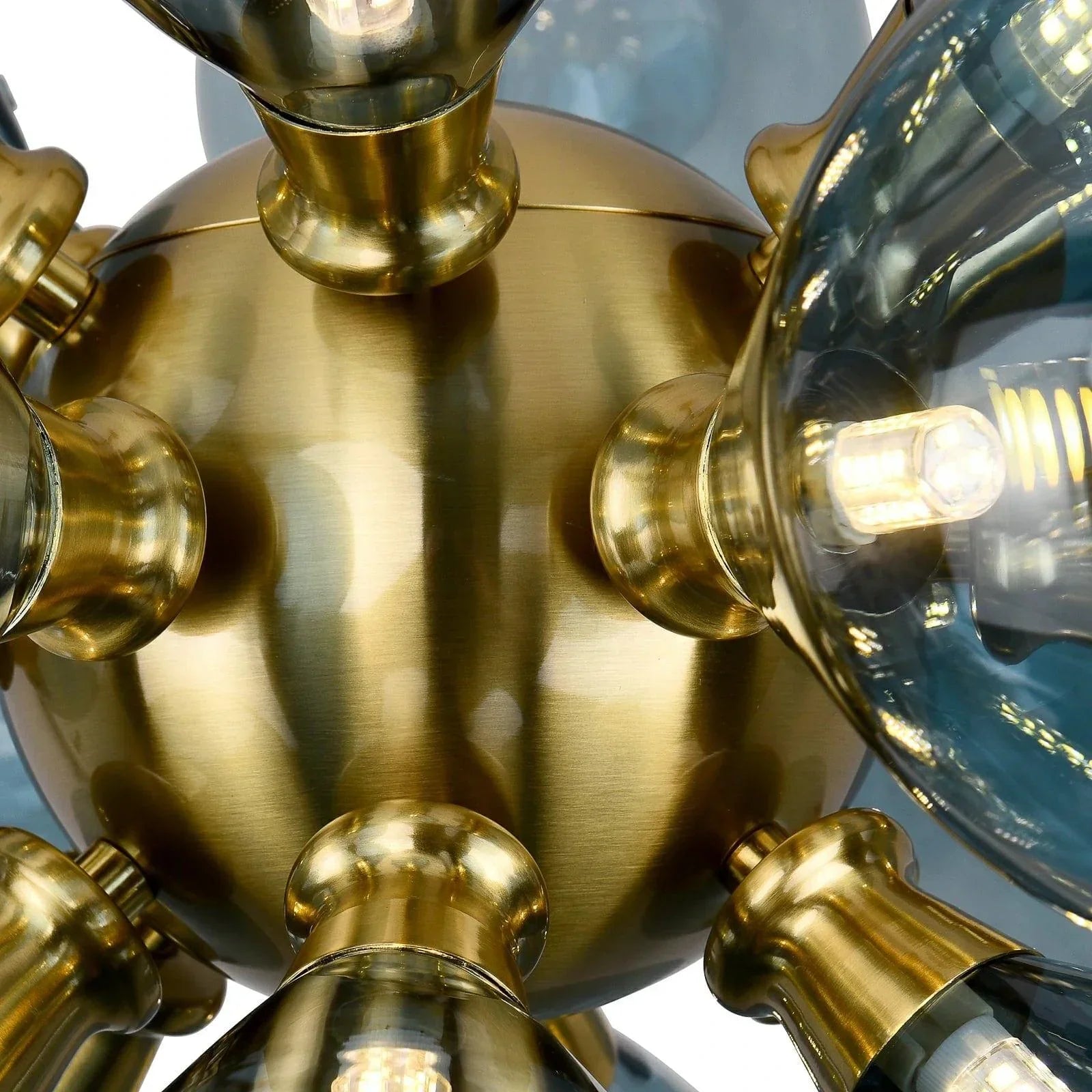 Celestial Sphere Chandelier | Contemporary Hand-blown Glass | Flush Mount Installation | Luxurious Lighting for Elegant