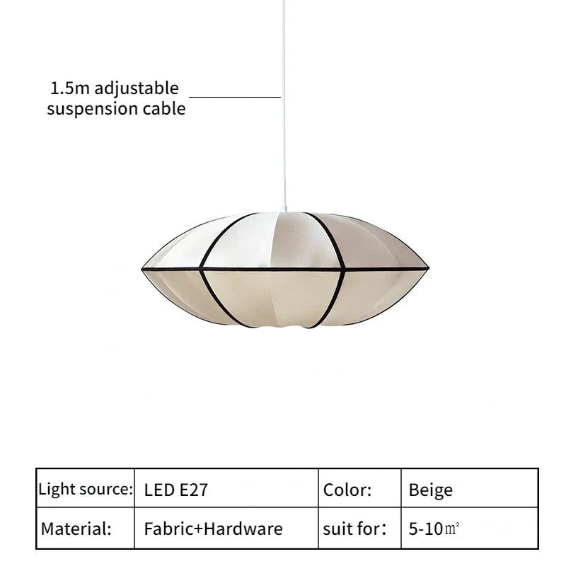 Luxury Silk-iron Pendant Lamp | Hand-knitted | Parisian And Japandi Style For Residential Commercial Interiors - Lamps