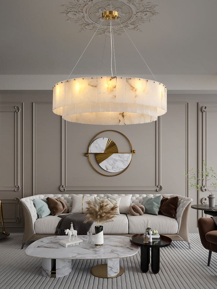 Copper & Alabaster Chandelier for Dining Room Living | Casalola Lights - Chandeliers