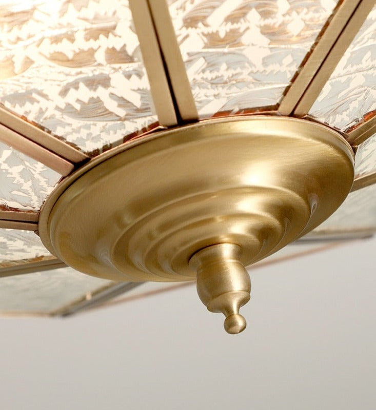 Copper Led Ceiling Chandelier | Lamp For Low Living Room Dining Kitchen Bedroom, - Flush Mounts