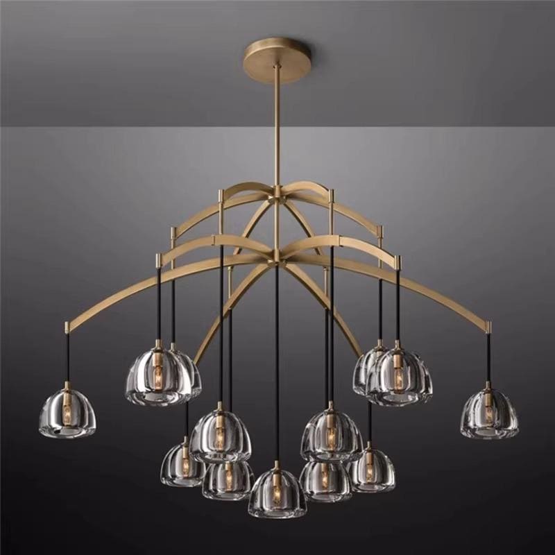 Luxury Chandeliers - 13 Lights Ceiling Lamps for Dining Room - Copper Finish