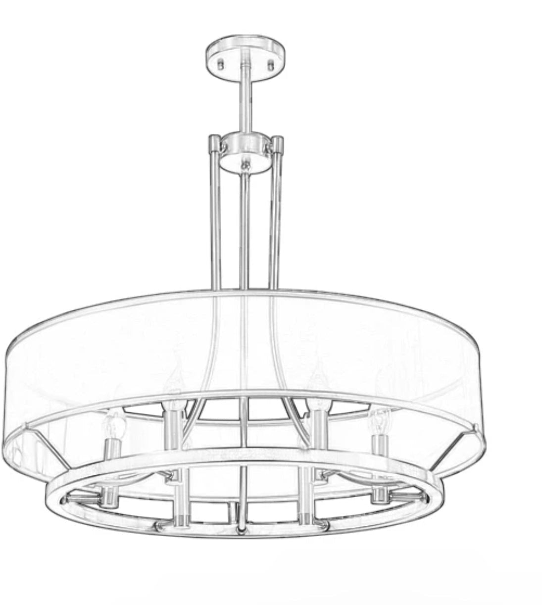 Copper and Fabric Semi-flush Mount Ceiling Light – Modern Drum Fixture for Low Ceilings - Semi-flush Mounts