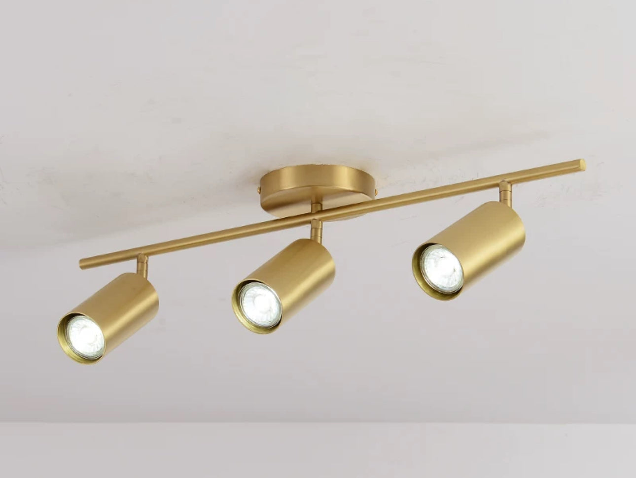 Copper 3-lights Track Lighting Fixture – Adjustable Flush Mount Ceiling Light for Low Ceilings - Mounts