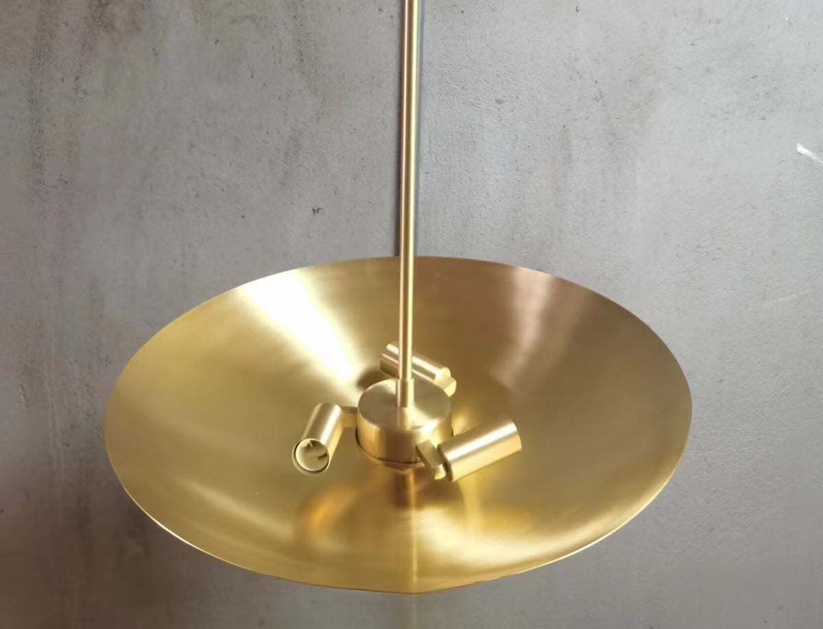 Luxury Copper Brass Saucer Semi-flush Mount Ceiling Light for Living Room Dining or Entryway - Semi-flush Mounts